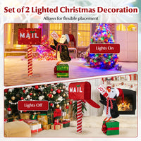 Tangkula Christmas Lighted Mailbox & Penguin for Home Lawn Yard Garden Porch Party Indoor Outdoor