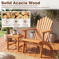 Tangkula Adirondack Chair Set of 2 with Side Table