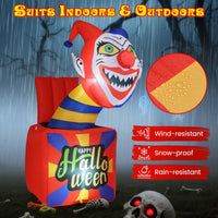 Tangkula 5 Ft Halloween Inflatable Clown with LED Lights for Indoor Outdoor Porch