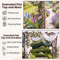 Tangkula 85" Wood Garden Arch Trellis for Climbing Plants