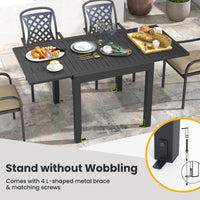 Tangkula 7 Pieces Outdoor Dining Set for 6 with Expandable Table