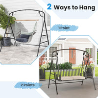Tangkula Metal Swing Frame, Porch Swing Stand with Extra Side Bars