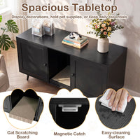Tangkula Double Cat Litter Box Enclosure for 2 Cats