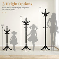 Tangkula Coat Rack Freestanding 11 Hooks and 3 Height Options for Coats
