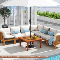 Tangkula Patio Coffee Table with Umbrella Hole