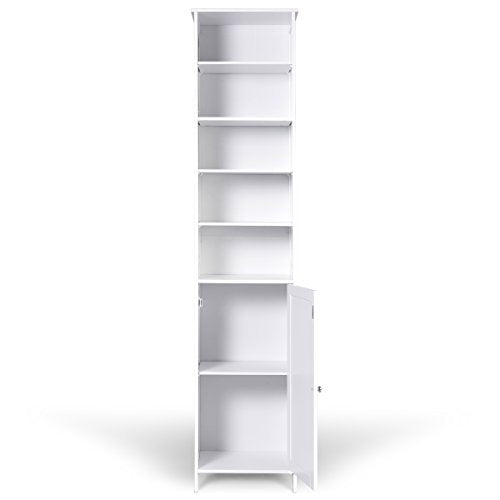 Tangkula 72" Bathroom Tall Storage Cabinet with Adjustable Shelves & Cupboard