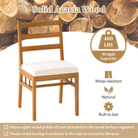 Tangkula 7 Pieces Patio Acacia Wood Dining Set