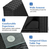 Tangkula 7 Piece Patio Furniture Set with Coffee Table