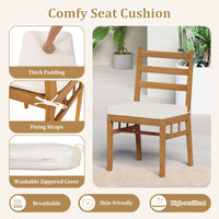 Tangkula Wood Patio Chair Set of 2/4 for Indoor Porch Garden Deck Pool Balcony