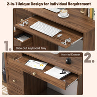 Computer Desk with 3 Drawers - Tangkula