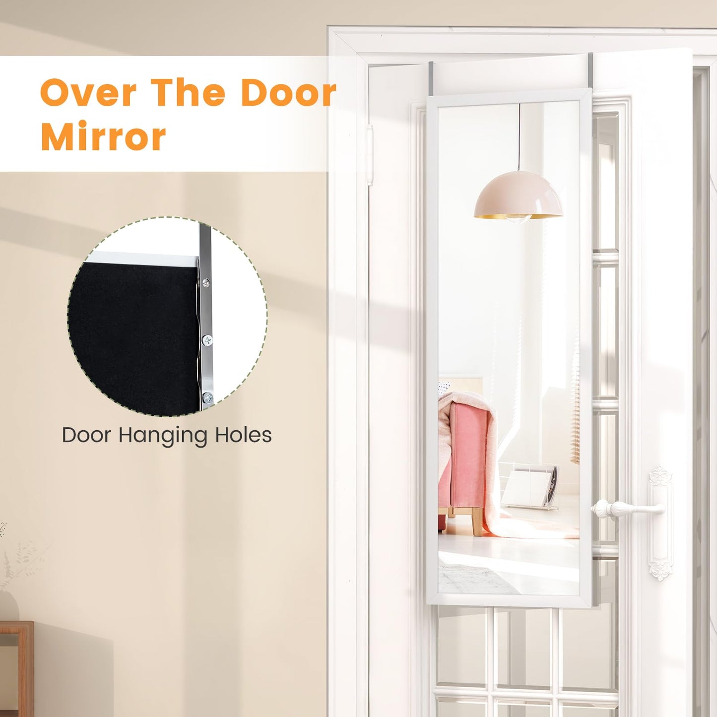 Tangkula Full Length Door Mirror Wall Mirror for Home Office Dorm
