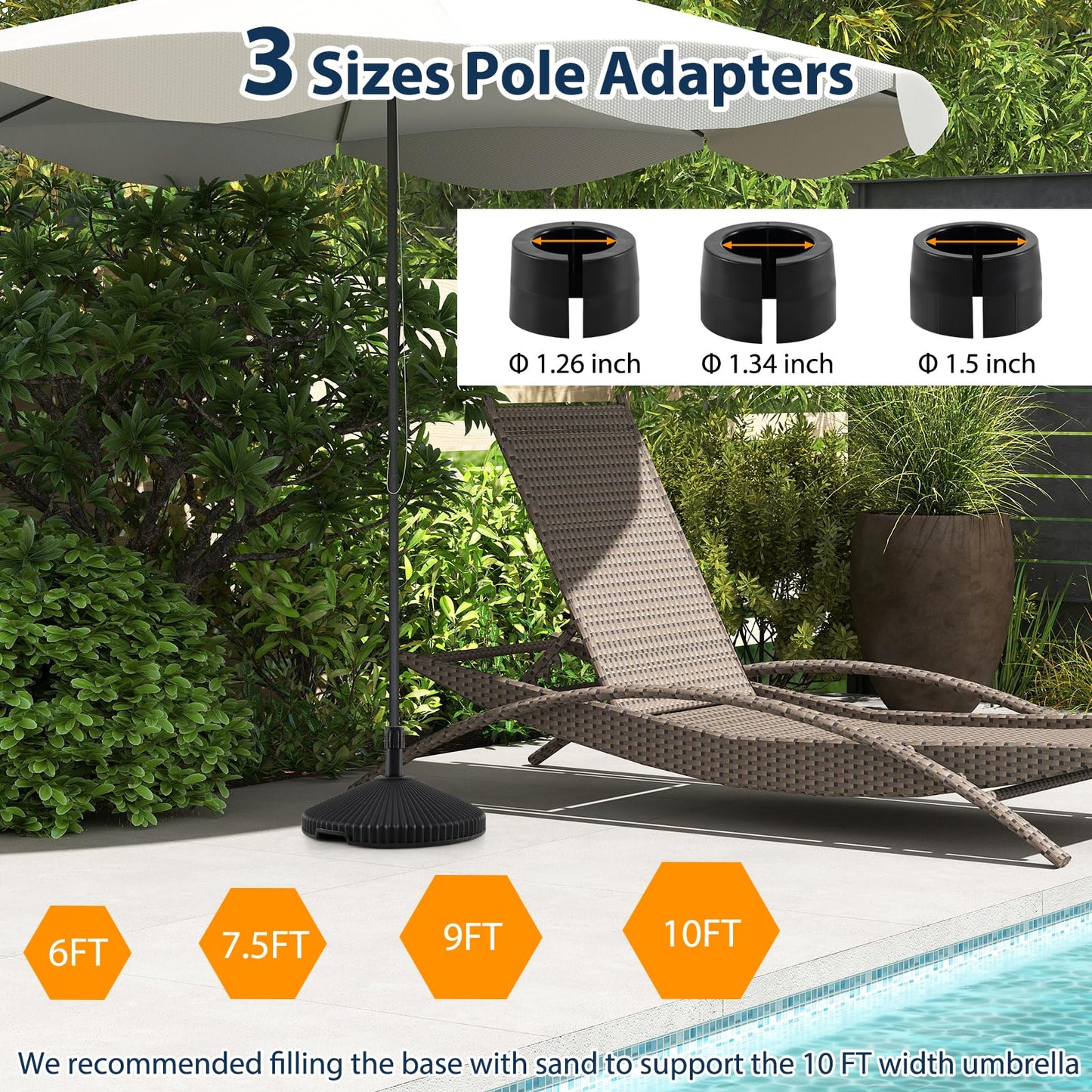 Tangkula Round Umbrella Base（55 lbs）
