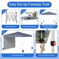 Tangkula 10x10 FT Pop up Canopy with Sidewall for Party Event Patio