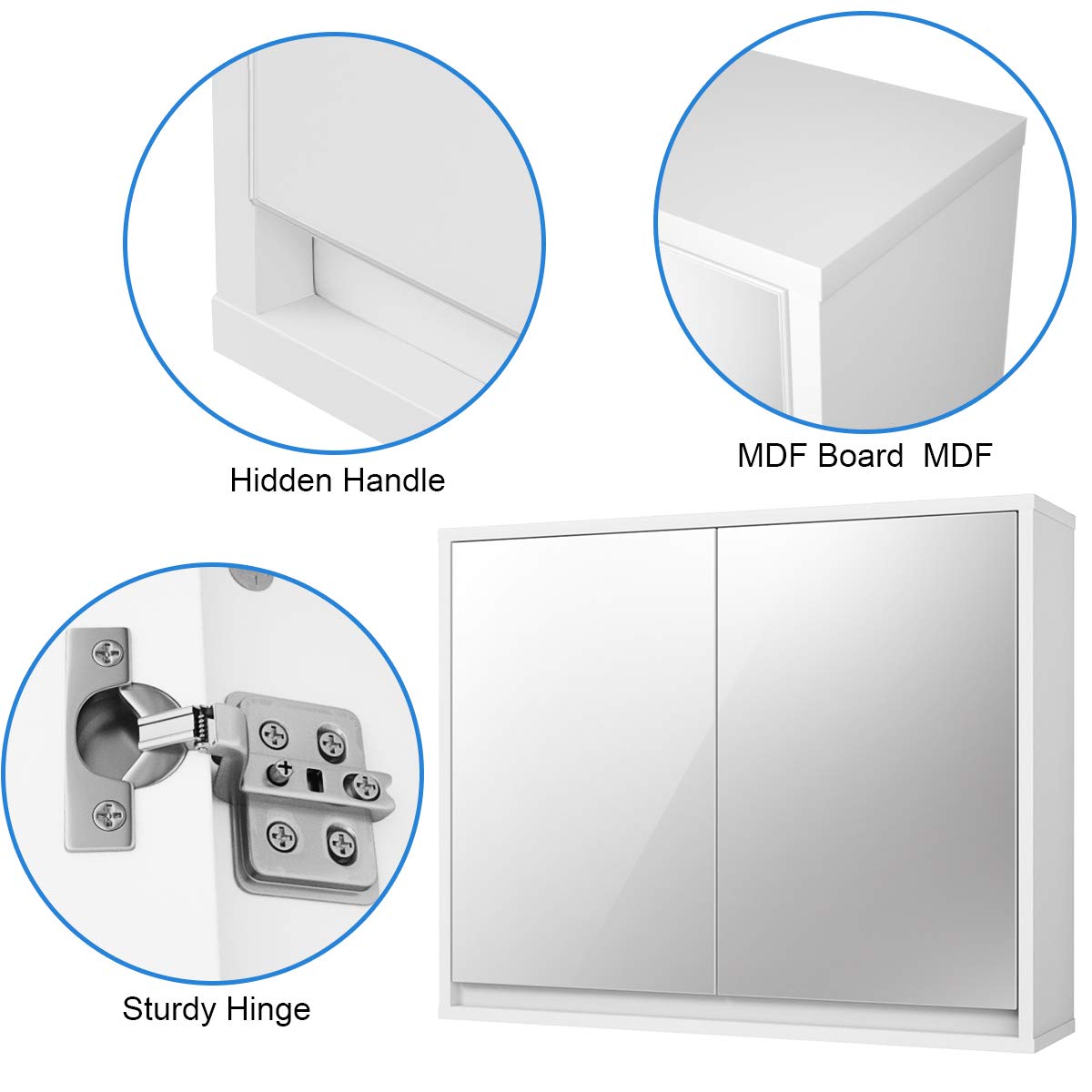 2-Tier Wall-Mounted Storage Cabinet - Tangkula