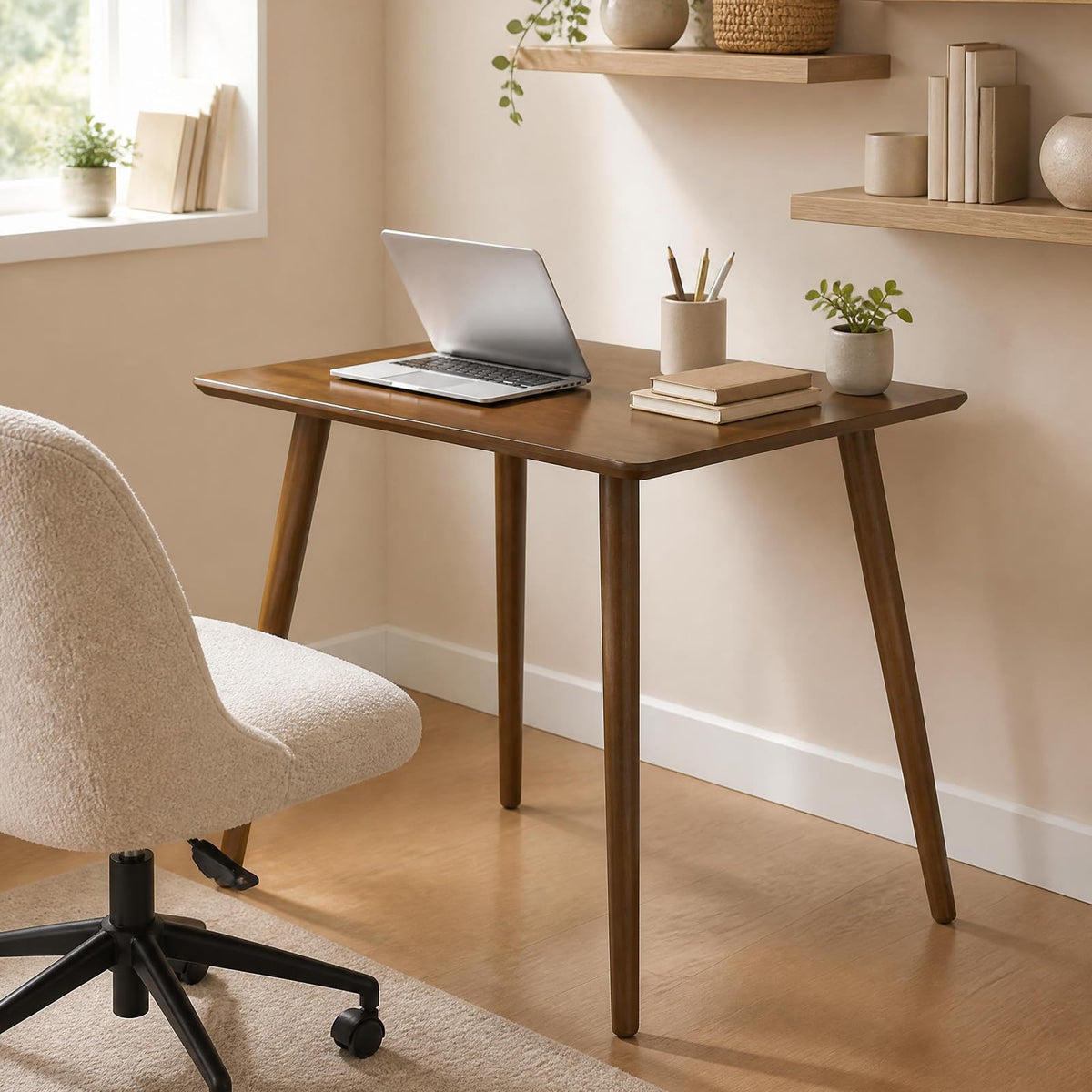 Tangkula 27" Small Dining Table Wooden Square Table for 2-4