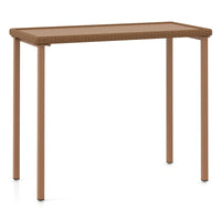 Tangkula Heavy Duty Rectangle Metal Frame 48 Inches Outdoor Counter Height Table