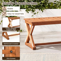 Tangkula Wood Outdoor Bench Backless