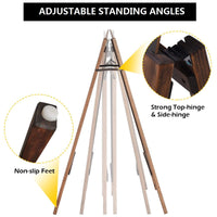 Tangkula A-Frame Chalkboard Sign, Rustic Wooden Double-Sided Standing Sidewalk Chalkboard Sign Sandwich Board