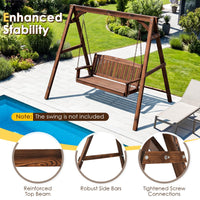 Tangkula 880lbs Wood Porch Swing Frame(72" x 54" x 66")