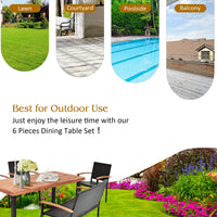 6 Pieces Wicker Patio Dining Set, Patiojoy Outdoor Dining Furniture