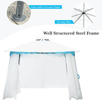 Tangkula 10 x 10 ft Patio Steel Gazebo with Side Walls