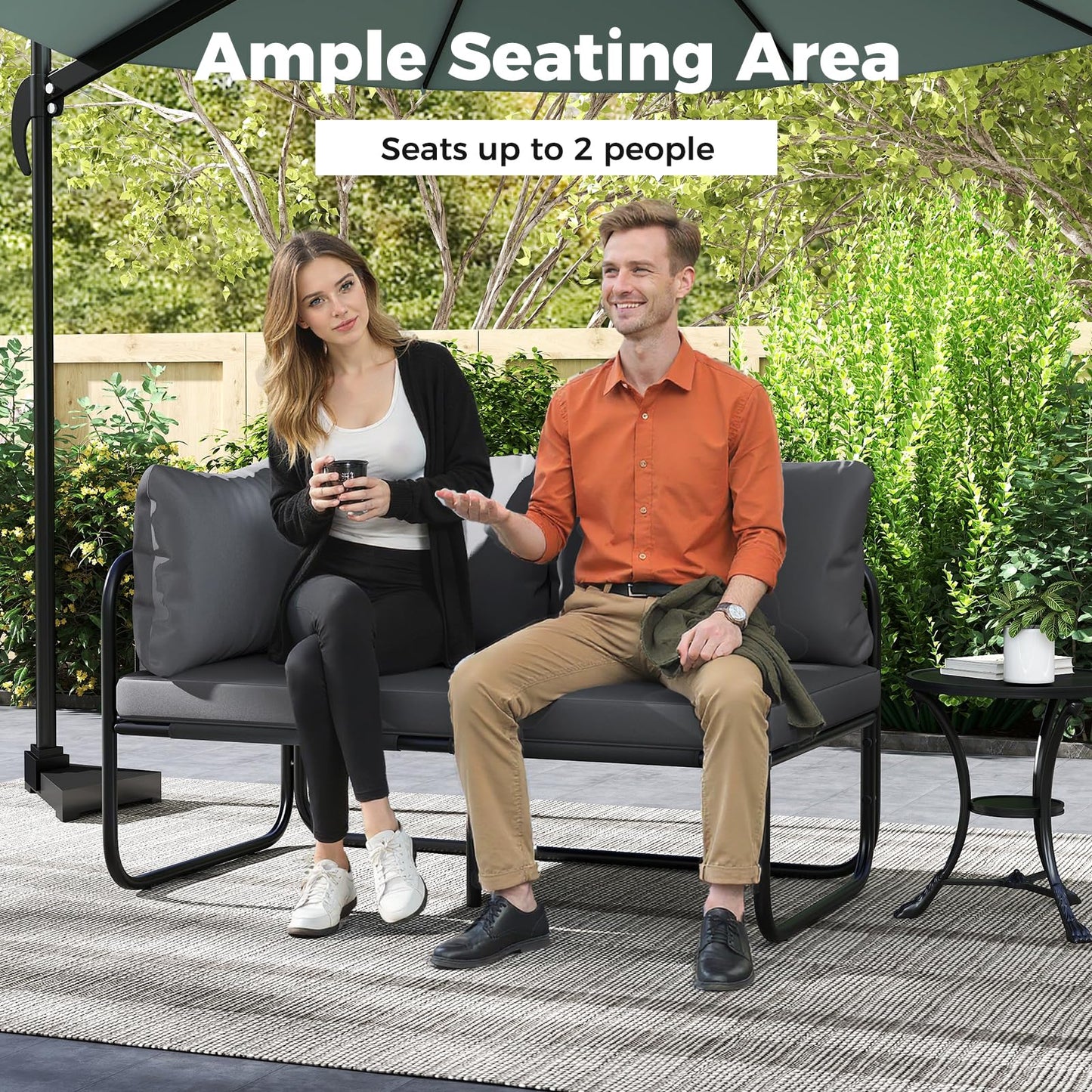 Tangkula  Outdoor Double Chair Furniture for Garden