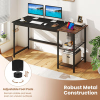Tangkula 59 Inch Computer Desk with Charging Station