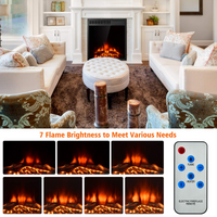 Tangkula Electric Fireplace Insert, Freestanding & Recessed Electric Fireplace Heater with Remote Control