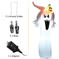 Tangkula 6Ft Halloween Inflatable Terrible Ghost w/Pumpkin