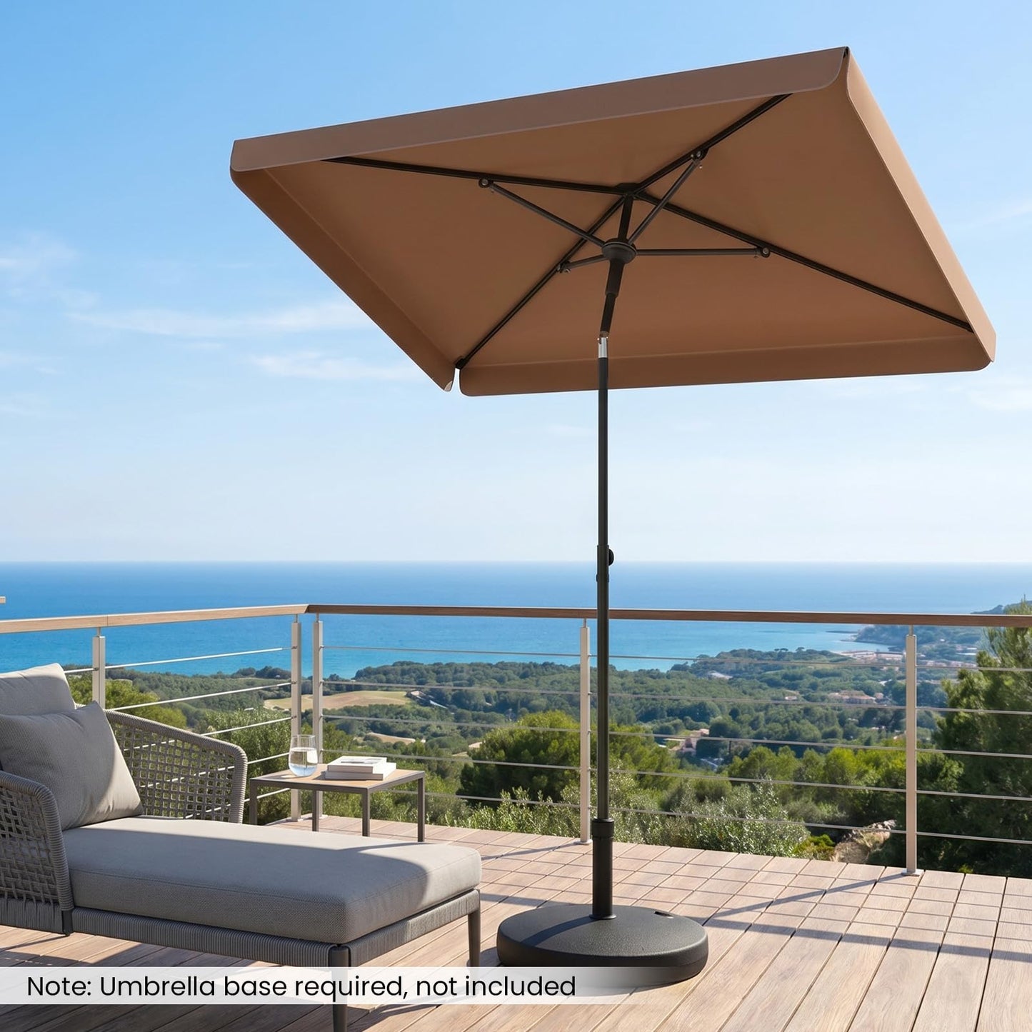 Tangkula 6.5 x 4.3 FT Rectangular Patio Umbrella