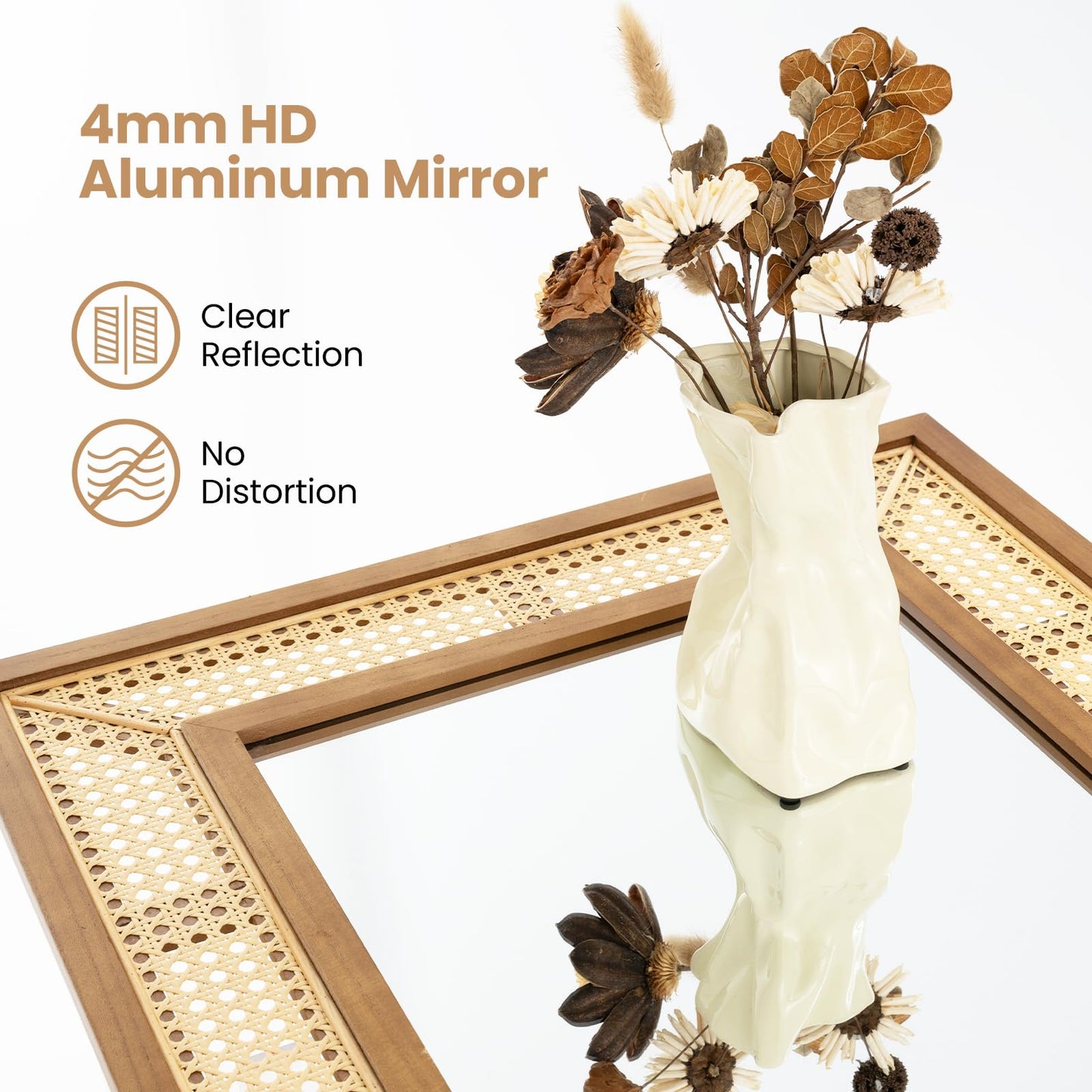 Miroir mural en rotin Tangkula (36"L x 24"l)