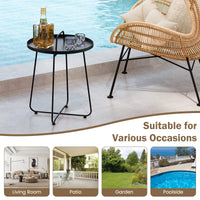 Tangkula Table d'appoint d'extérieur avec poignée pour l'extérieur