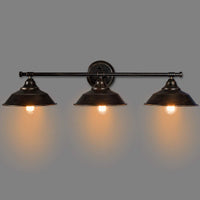 Tangkula Vanity Light, 3 Light Wall Sconce, Industrial Metal Wall Mount Lamp(Black)