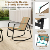 Tangkula Patio 3 Piece Rocking Bistro Set