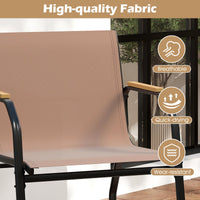 Ensemble de mobilier de patio Tangkula 4/8 pièces, table basse à 2 niveaux et chaises en tissu respirant
