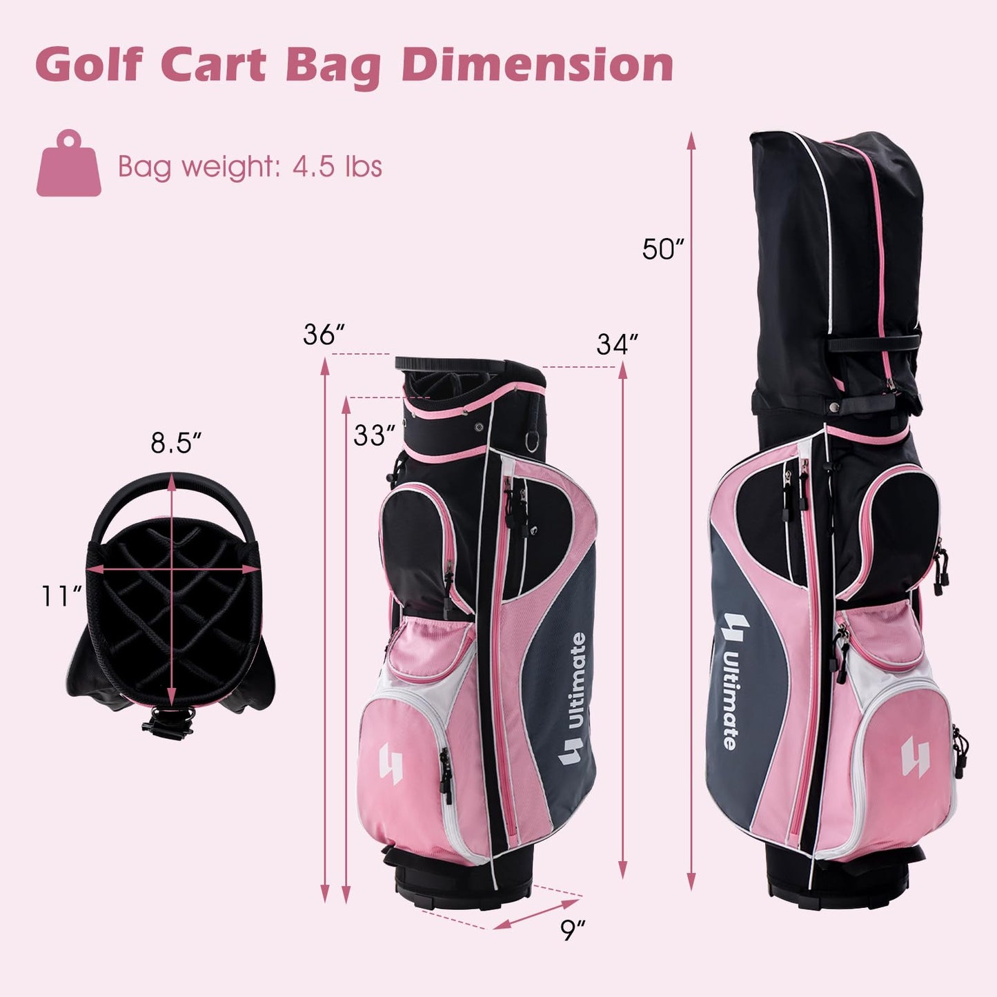 Tangkula Complete Golf Club Set for Women, Golf Club Package Set with 460CC
