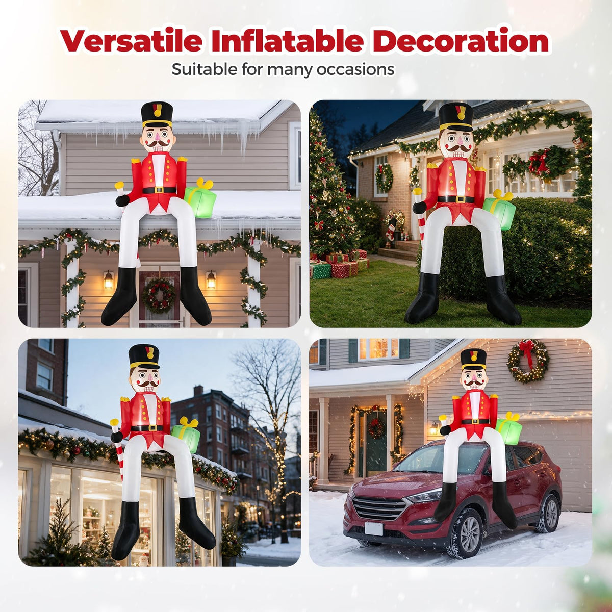 Tangkula 8.7 FT Inflatable Christmas Nutcracker Hanging Decoration