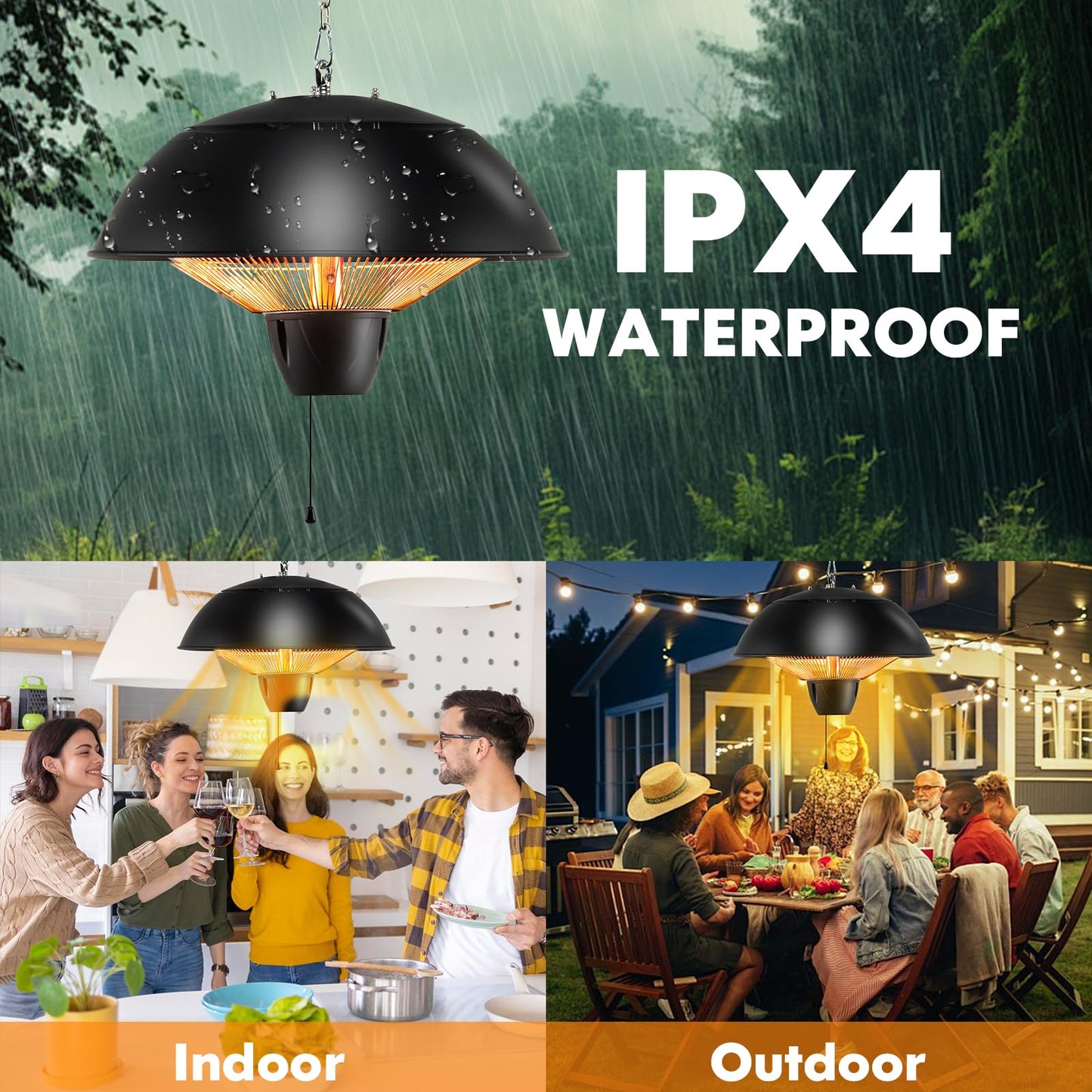 Tangkula 1500W Hanging Patio Heater