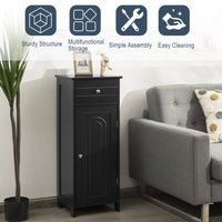 Bathroom Floor Cabinet, Wooden Side Storage Organizer Unit