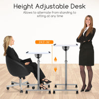 Tangkula Mobile Overbed Table Couch Table