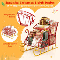 Tangkula Metal Christmas Santa Sleigh Basket with Large Cargo Area