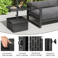 Tangkula 3-in-1 Patio Umbrella Base 175 LBS Moveable Umbrella Stand
