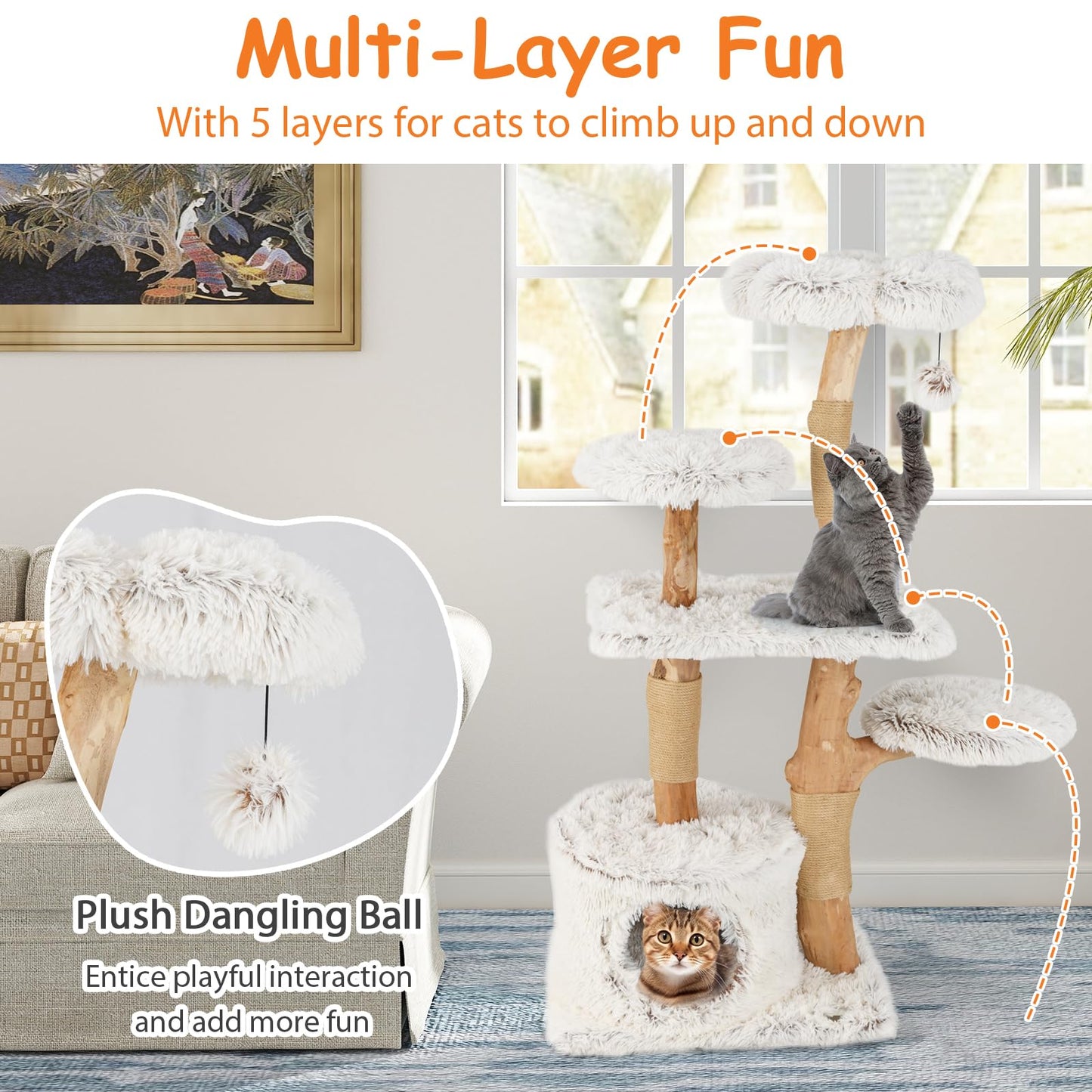 Tangkula 53 Inch Modern Cat Tree