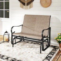 Banc de jardin Tangkula Gilder 2 places en tissu avec dossier haut