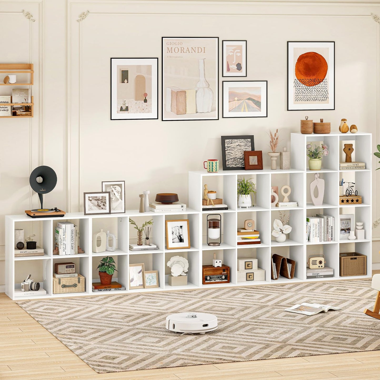 Tangkula 4-Cube Bookcase, 3-Tier Bookshelf with Open Compartments