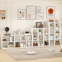 Tangkula 4-Cube Bookcase, 3-Tier Bookshelf with Open Compartments