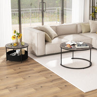 Tangkula Round Nesting Coffee Table Set of 2