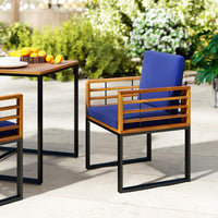 Tangkula Acacia Wood Outdoor Dining Chairs Set of 2/4
