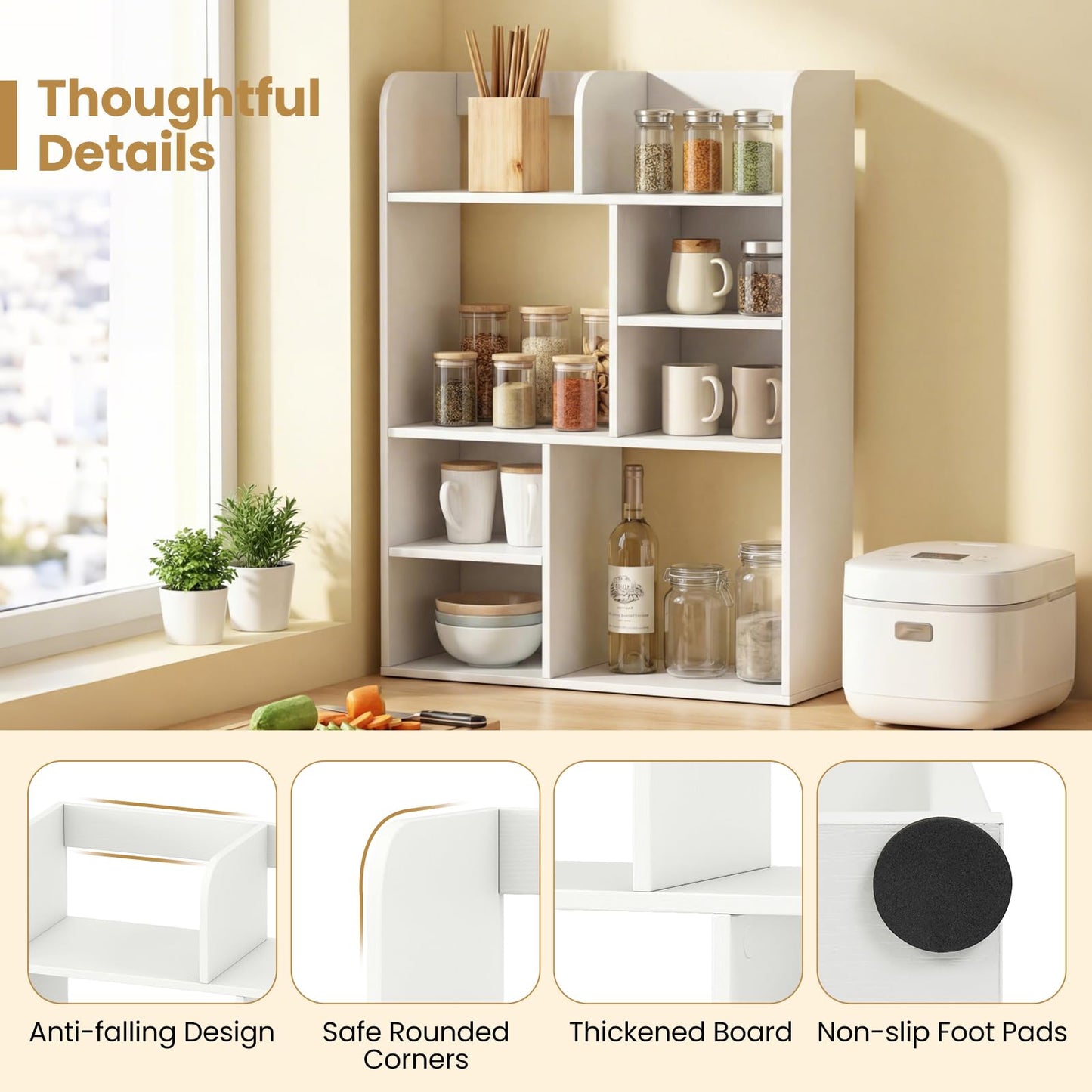 Tangkula Desktop Bookshelf, 5-Tier Desktop Display Rack