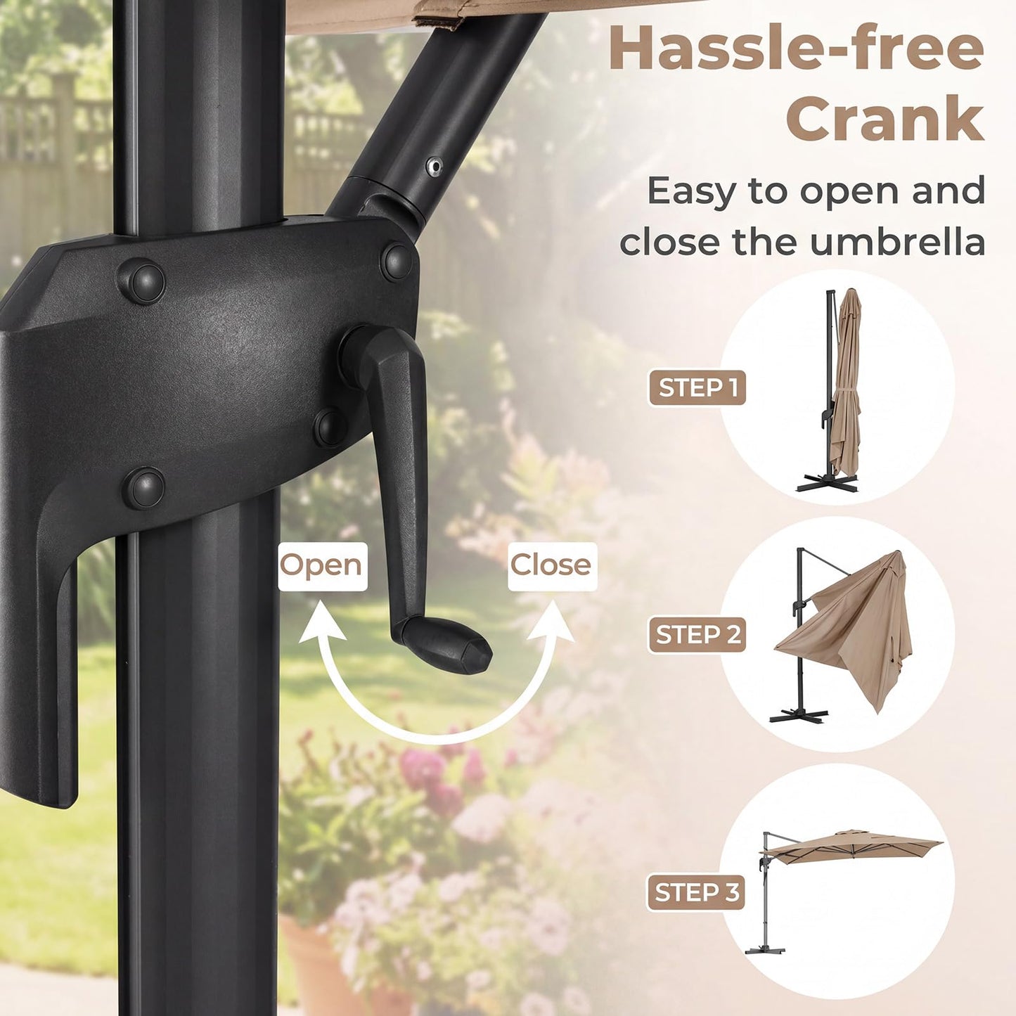 Tangkula Patio Umbrella Large Offset Cantilever Outdoor Umbrella(10x13 FT)